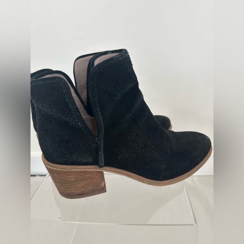 Hinge Black Suede Ankle Booties
